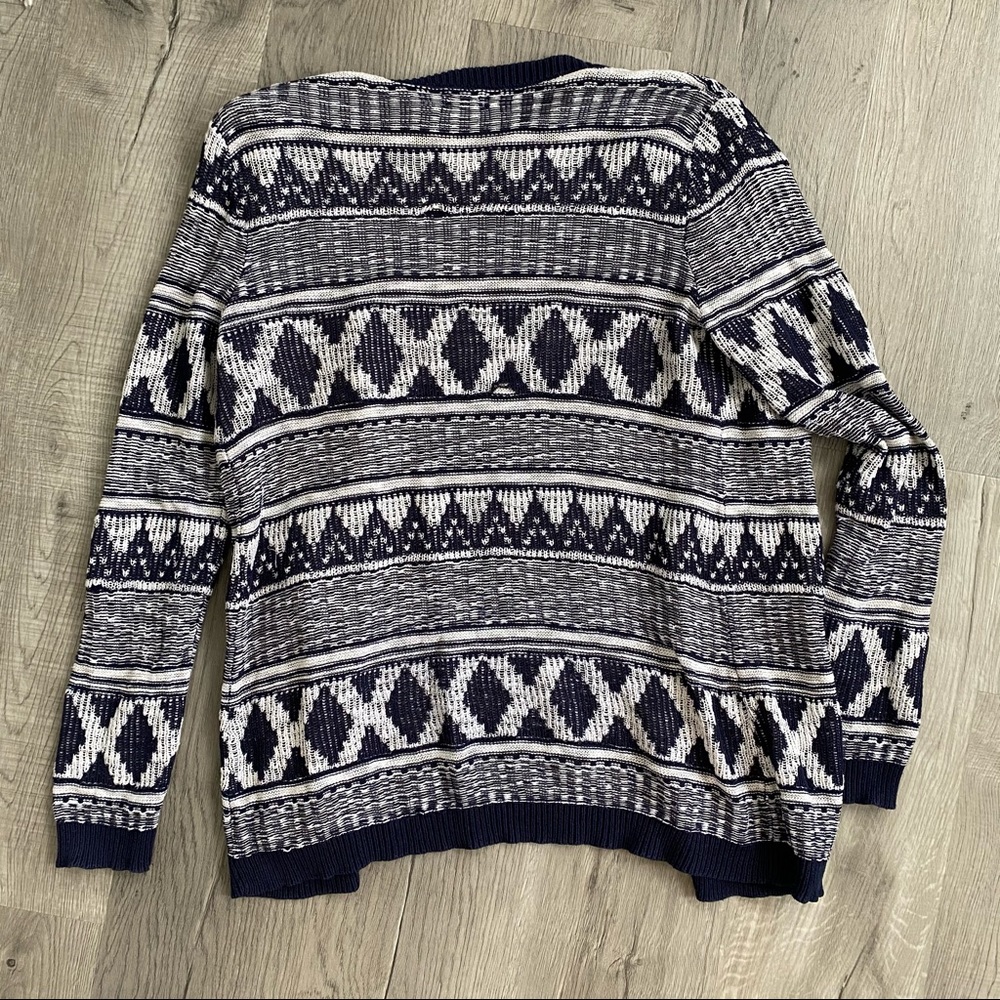 Mossimo Navy Patterned Cardigan - Picture 2 of 3